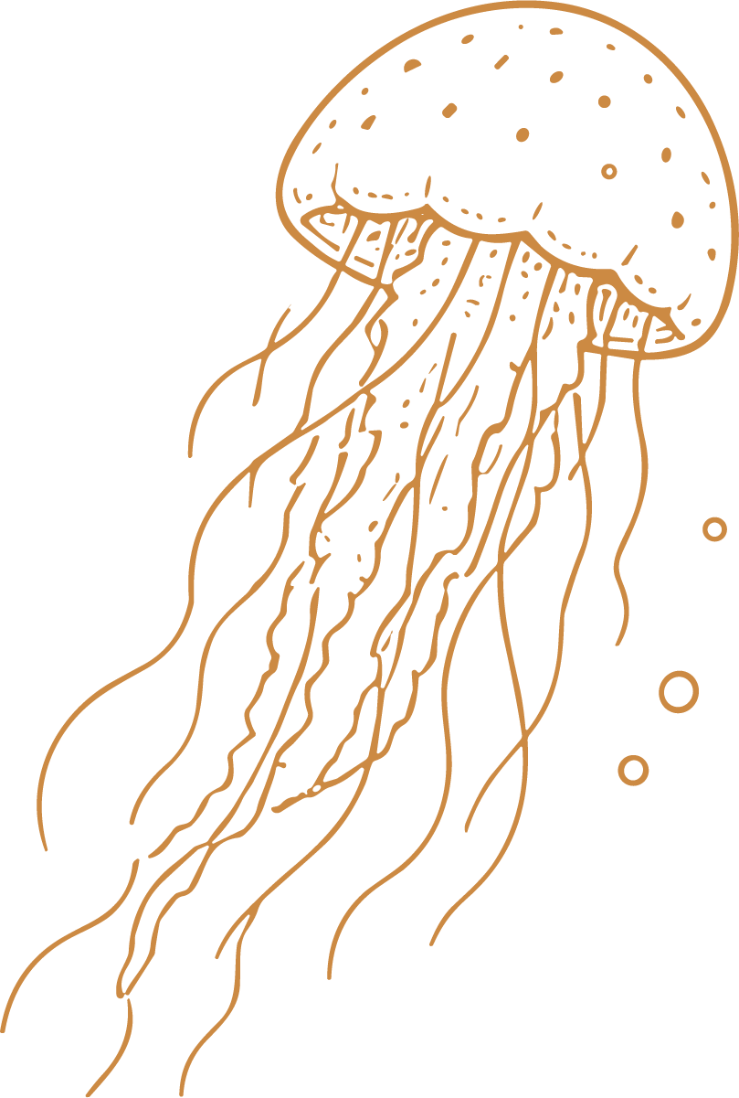 Jellyfish SVG Flowing Tentacles Vector - Image 1