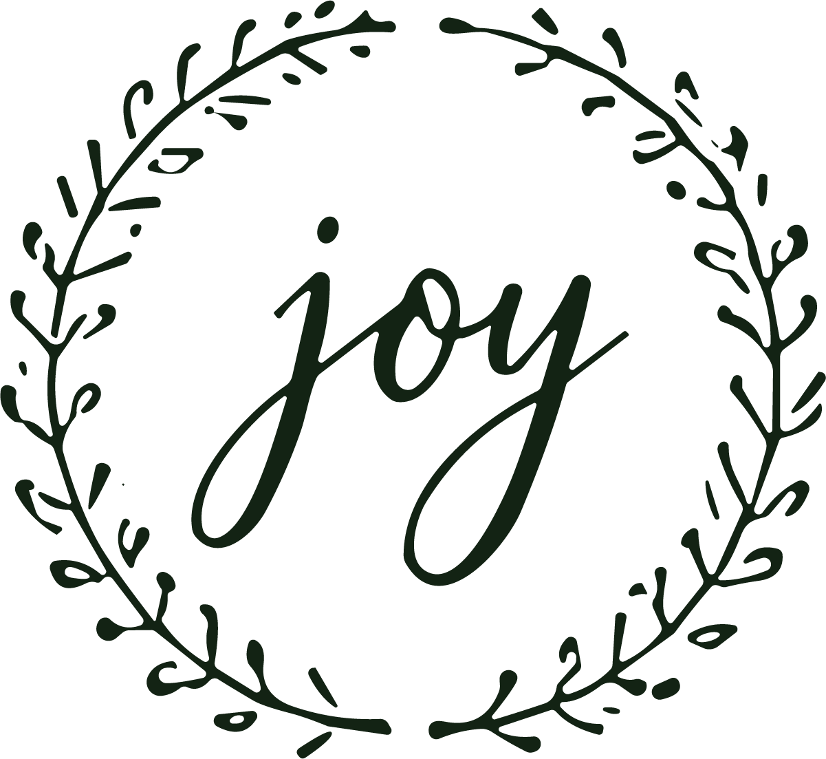 Joy Wreath SVG Rustic Script Vector - Image 1