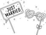 Just Married Sign SVG Photo Booth Props Vector