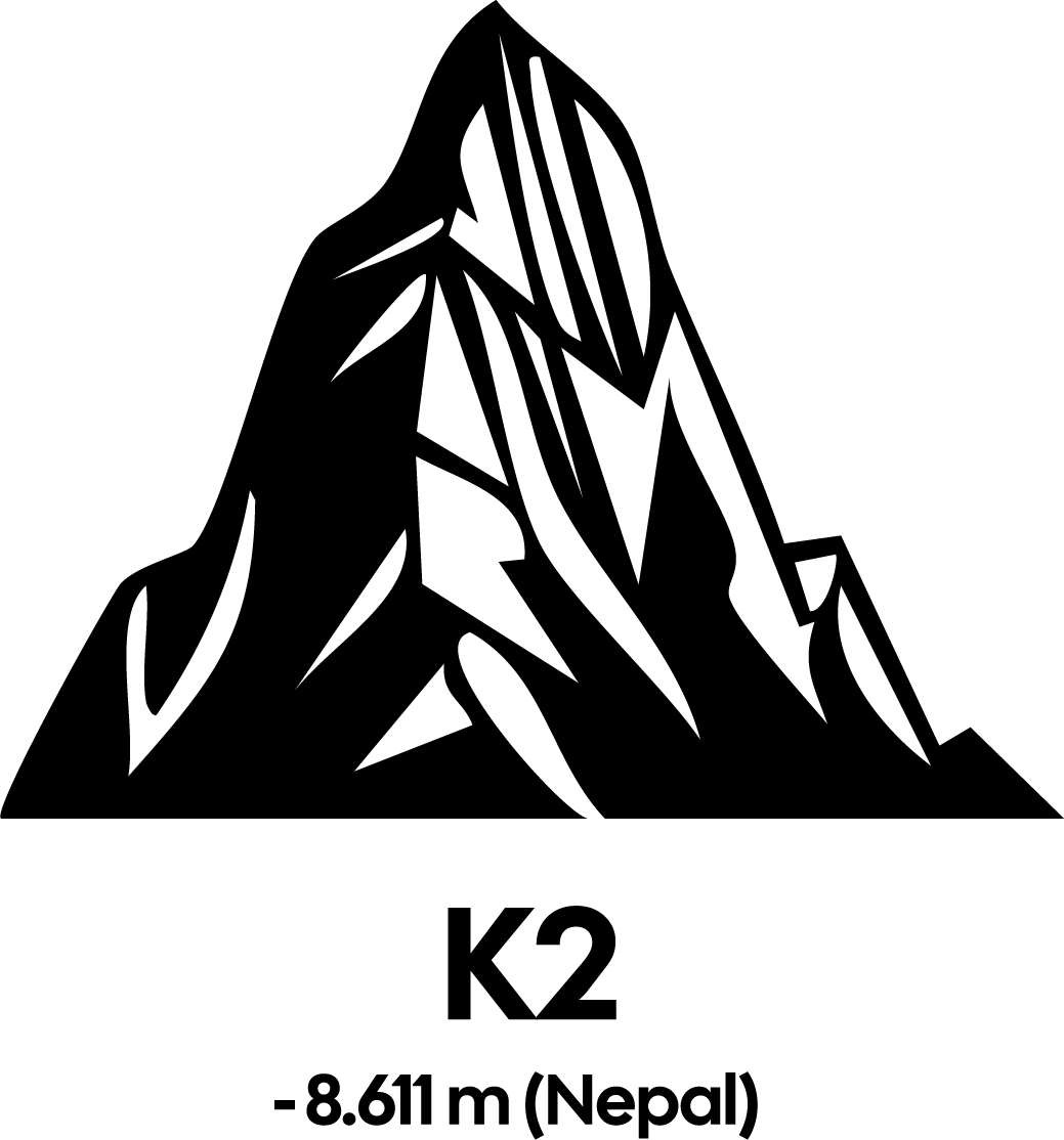 K2 Mountain SVG Bold Silhouette Vector - Image 1