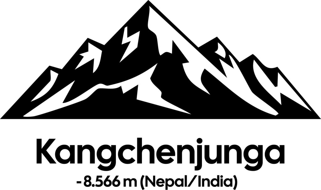 Kangchenjunga Mountain SVG Bold Silhouette Vector