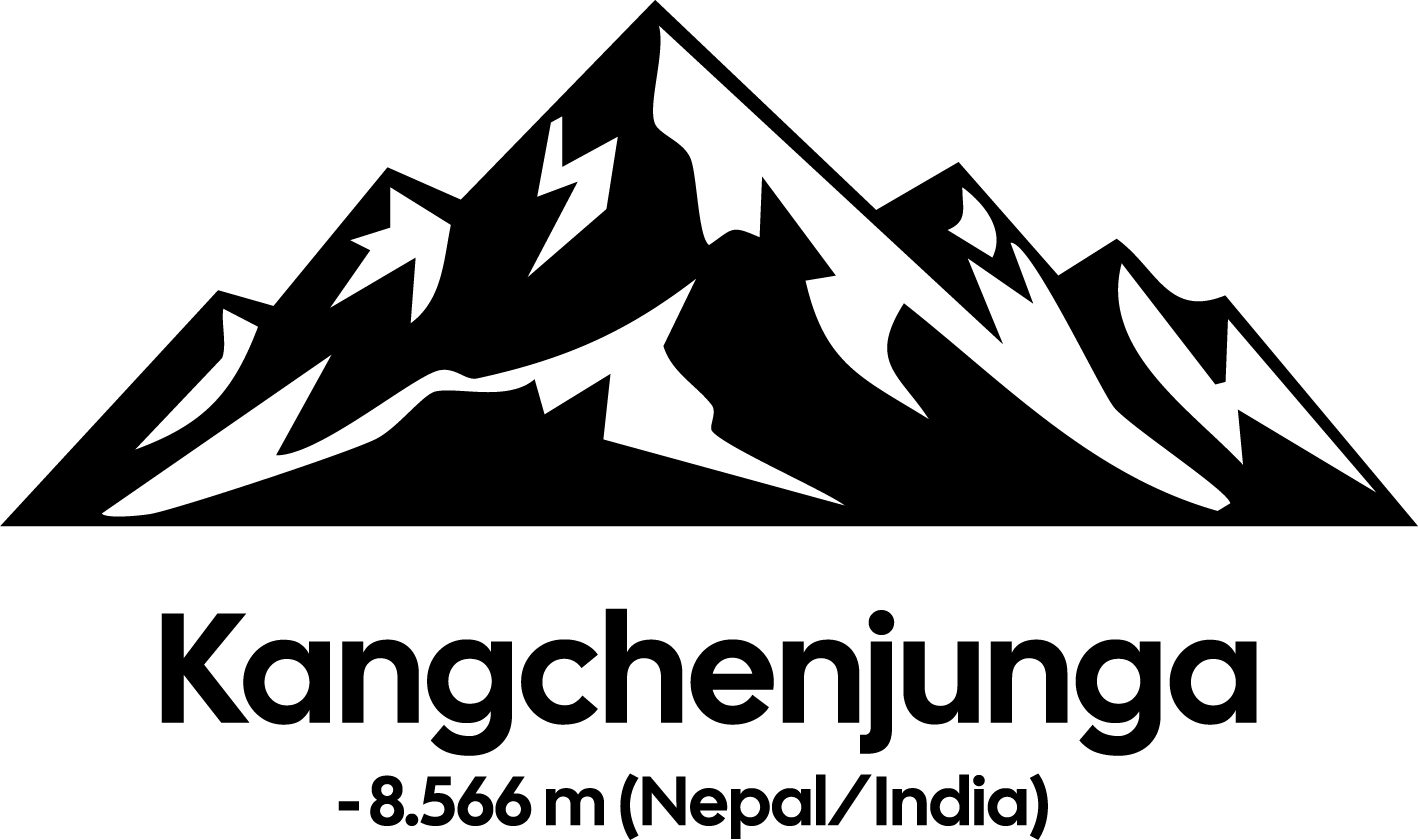 Kangchenjunga Mountain SVG Bold Silhouette Vector - Image 1