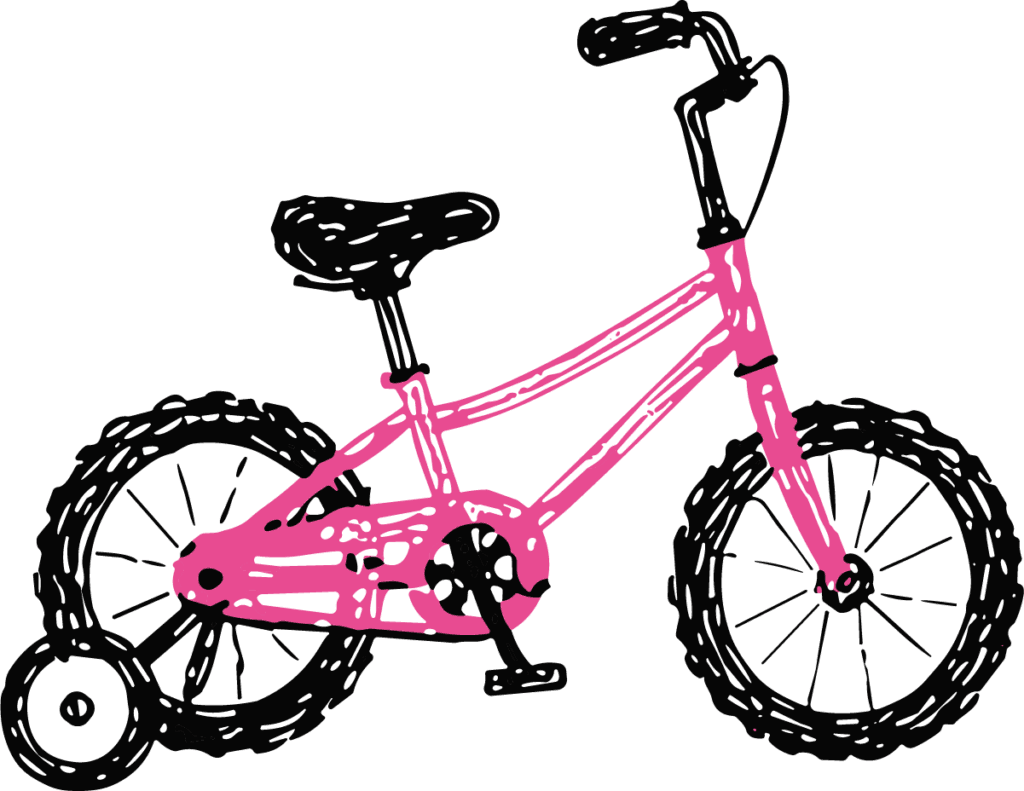 Kids Bicycle SVG Sketchy Outline Vector