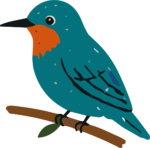 Kingfisher Bird SVG Perched Teal Vector