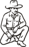 Kneeling Cowboy SVG Rugged Western Vector