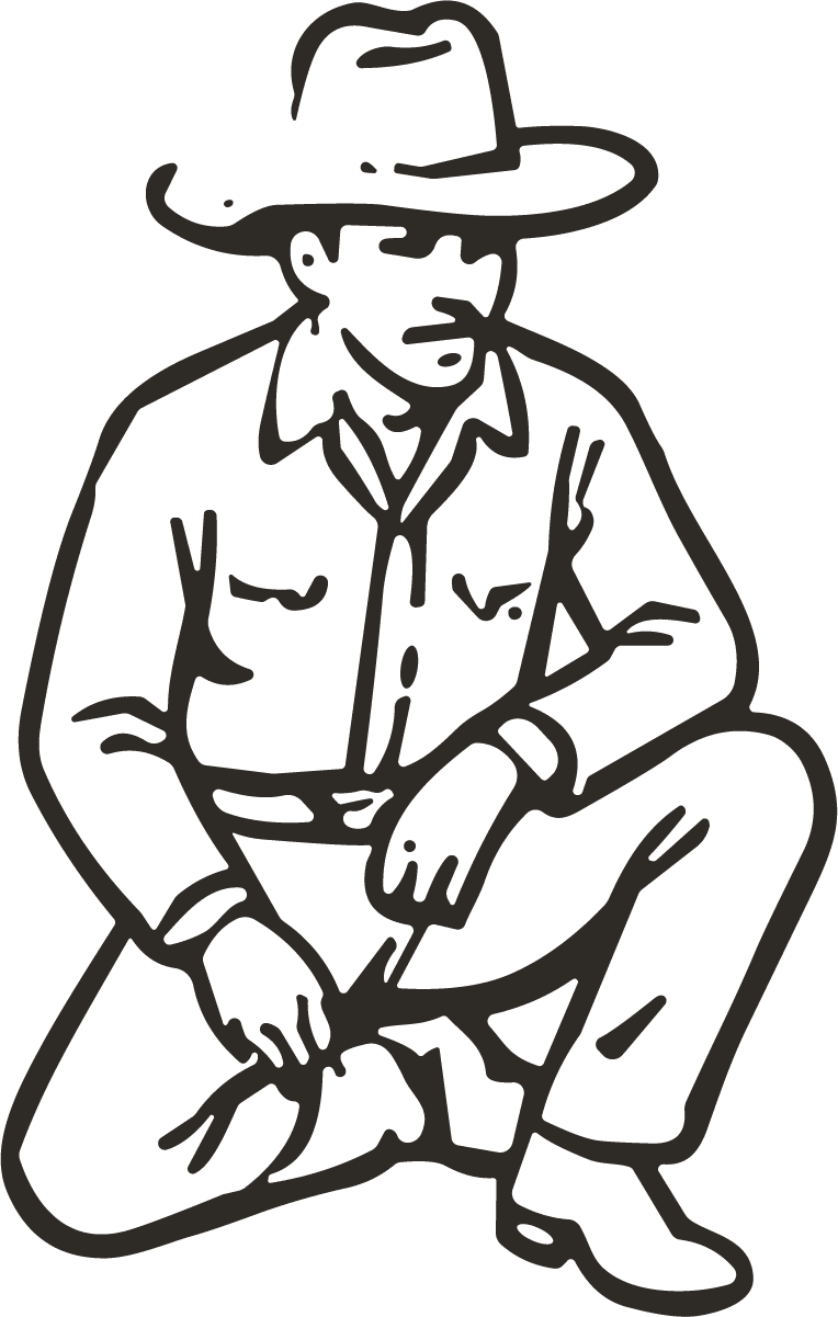 Kneeling Cowboy SVG Rugged Western Vector - Image 1