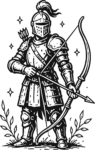 Knight Archer SVG Bold Ink Fantasy Vector