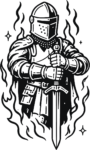 Knight In Armor SVG Flaming Medieval Vector