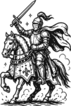Knight On Horseback SVG Bold Medieval Vector