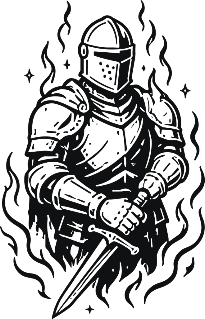 Knight Warrior SVG Blazing Medieval Vector