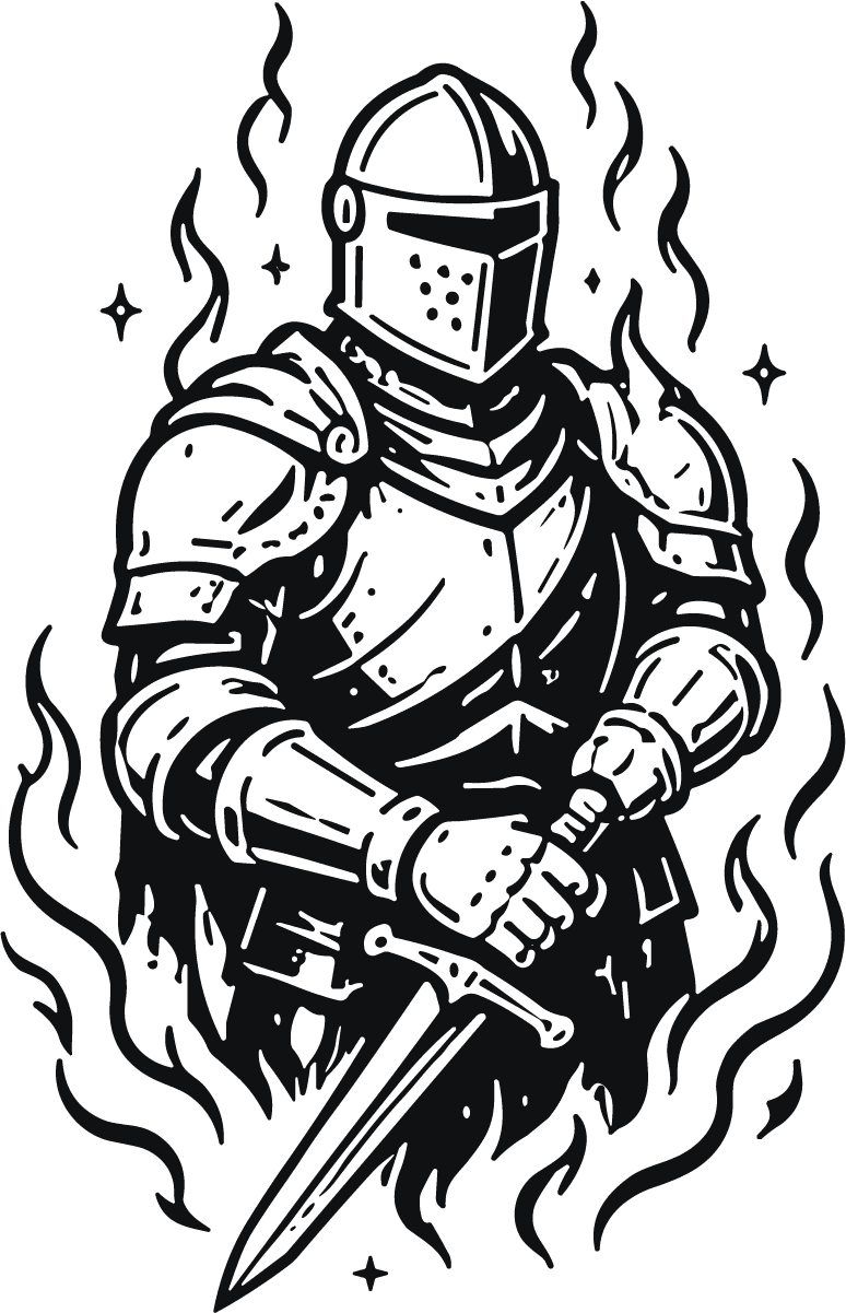 Knight Warrior SVG Blazing Medieval Vector - Image 1