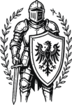 Knight With Shield SVG Heraldic Emblem Vector