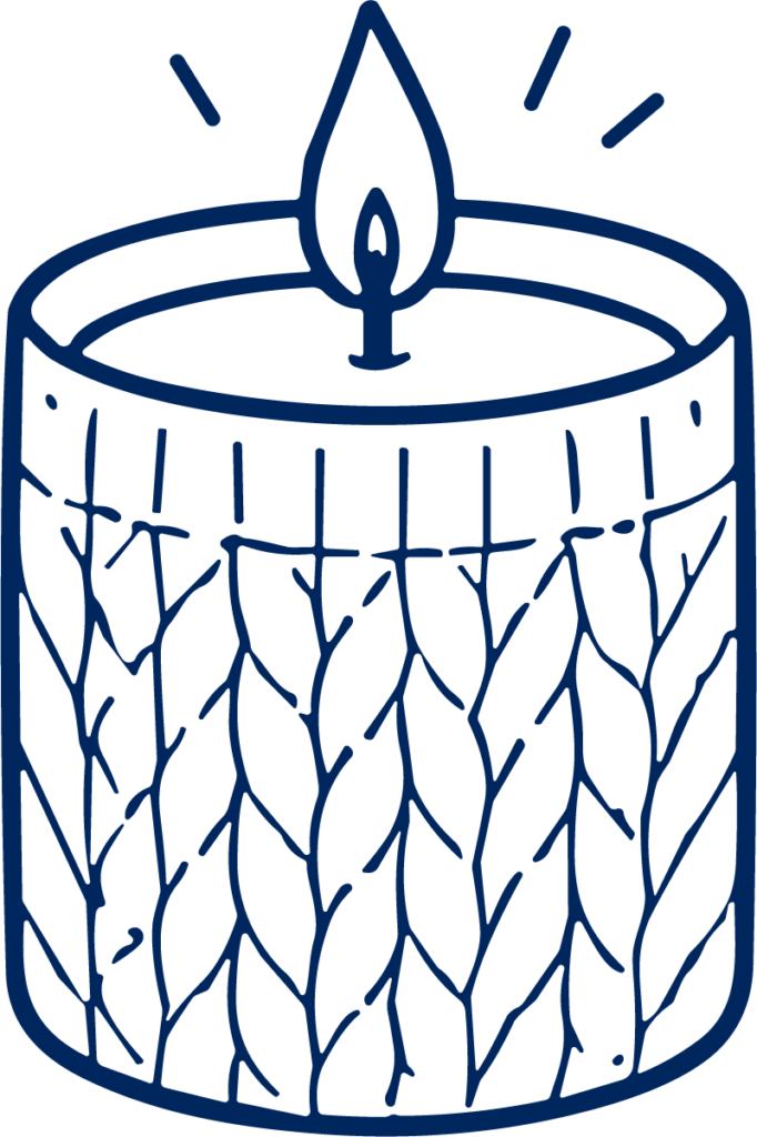 Knit Candle SVG Cozy Line Art Vector
