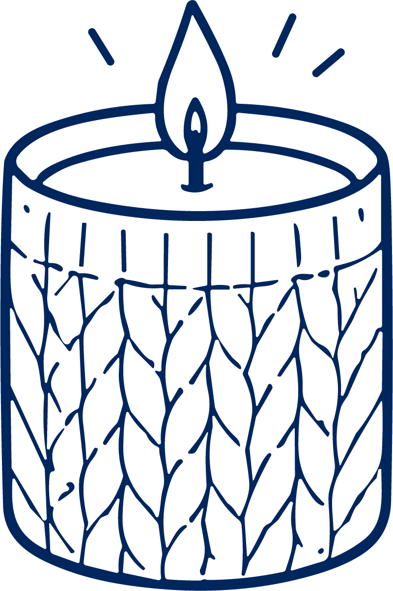 Knit Candle SVG Cozy Line Art Vector - Image 1