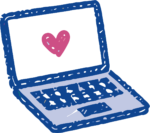 Laptop With Heart SVG Playful Sketch Vector