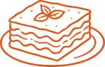 Lasagna Slice SVG Rustic Outline Vector