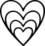 Layered Heart SVG Nested Outline Vector