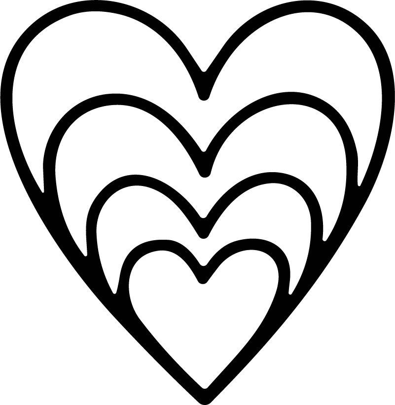 Layered Heart SVG Nested Outline Vector