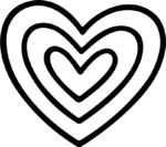 Layered Heart SVG Nested Outline Vector