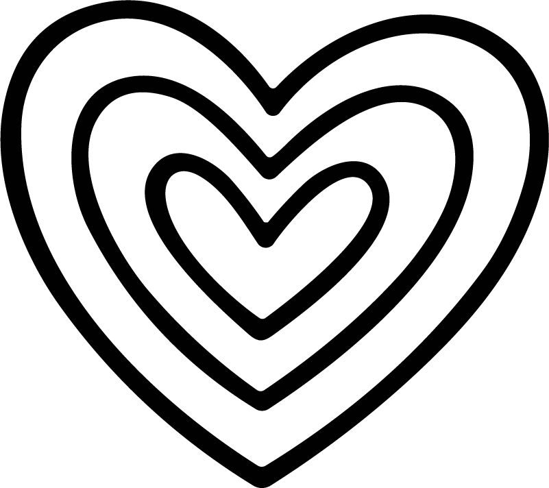 Layered Heart SVG Nested Outline Vector