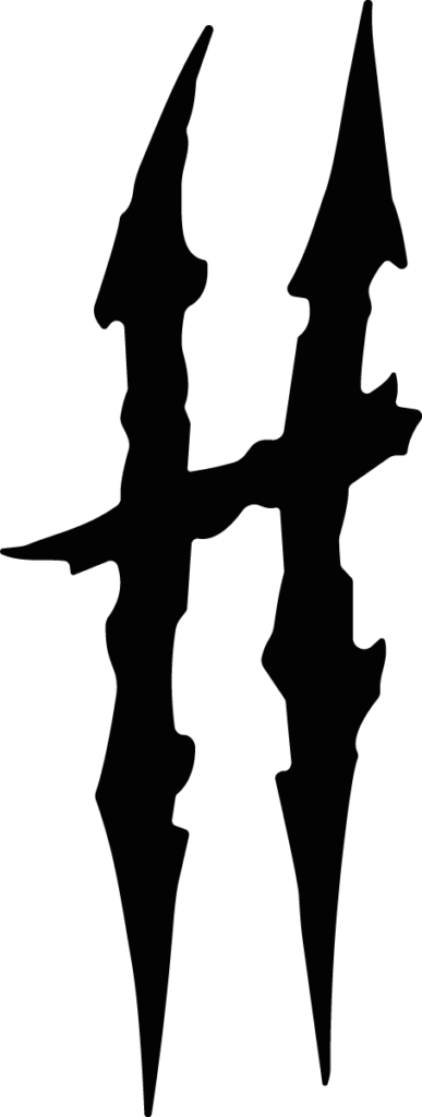 Letter H SVG Jagged Horror Vector