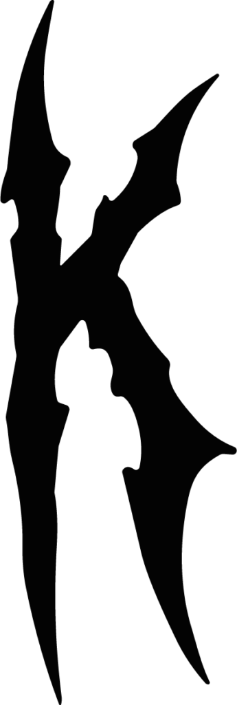 Letter K SVG Jagged Spikes Vector