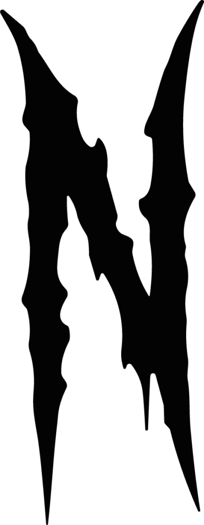 Letter N SVG Jagged Claw Vector