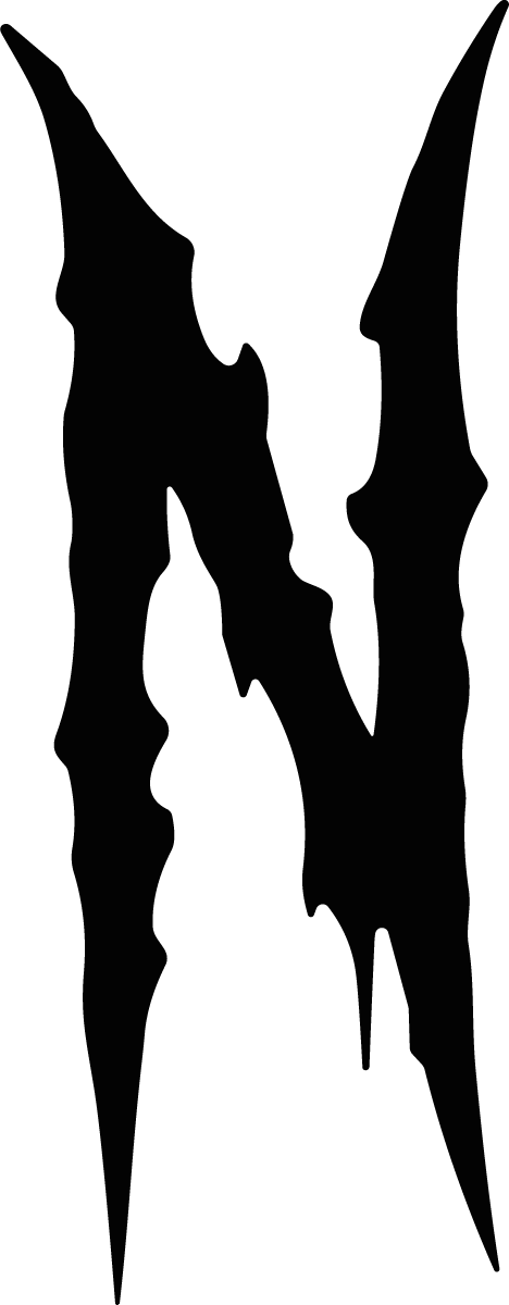 Letter N SVG Jagged Claw Vector - Image 1