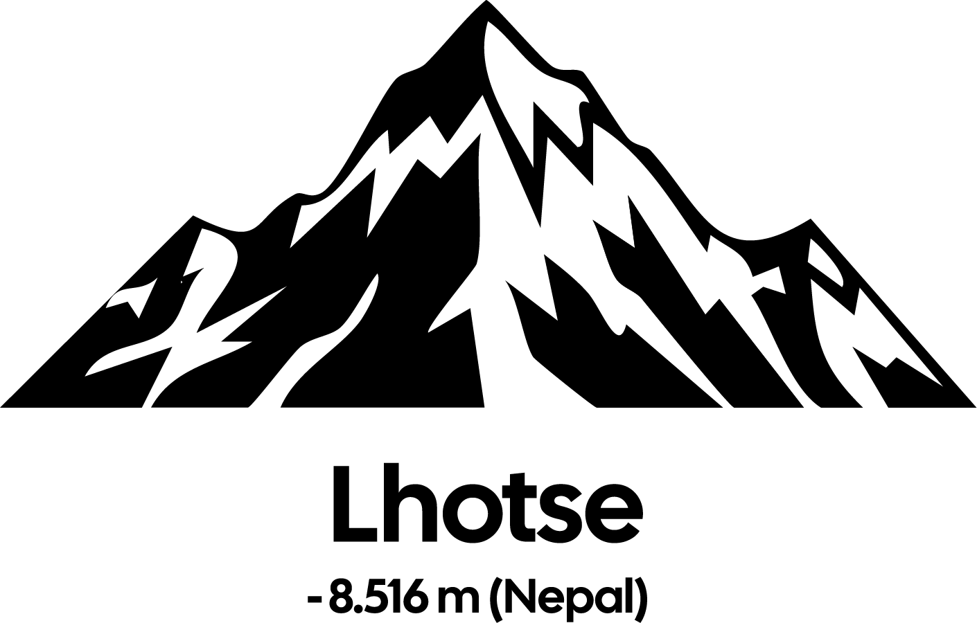 Lhotse Mountain SVG Bold Silhouette Vector - Image 1
