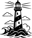 Lighthouse SVG Coastal Beacon Vector