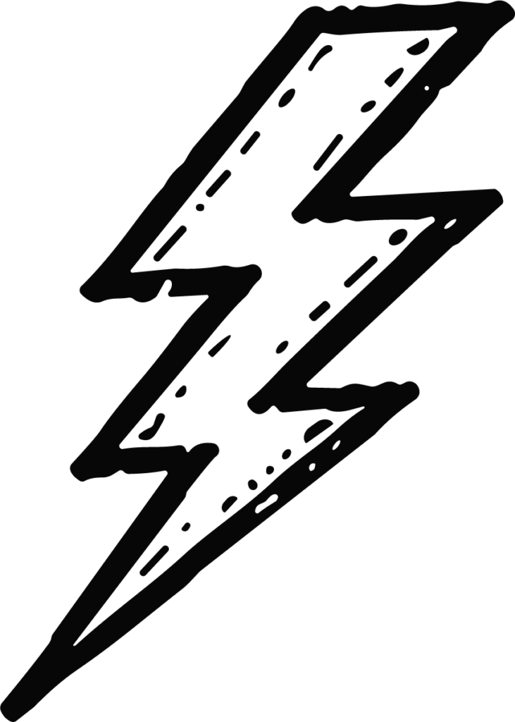 Lightning Bolt SVG Hand-Sketched Energy Vector