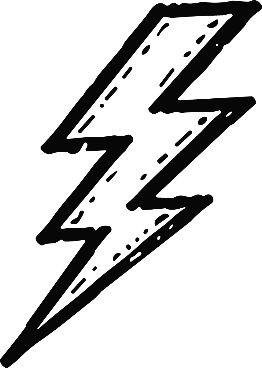Lightning Bolt SVG Hand-Sketched Energy Vector - Image 1