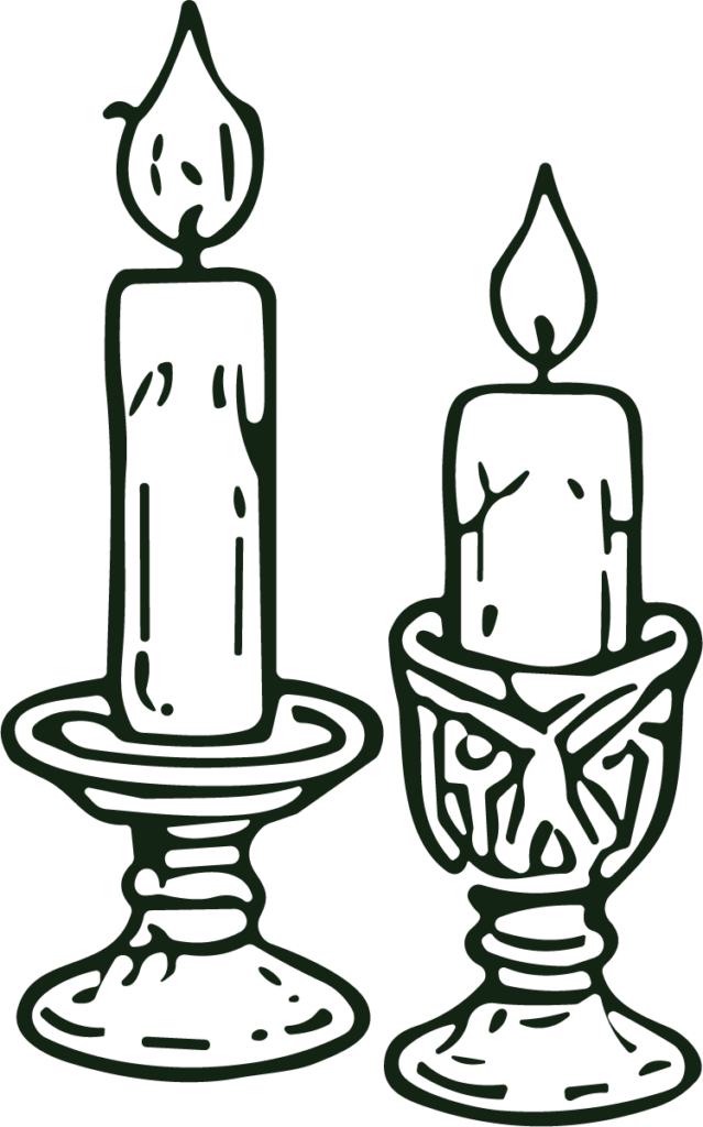 Lit Candles SVG Hand-Sketched Vector