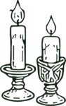 Lit Candles SVG Hand-Sketched Vector