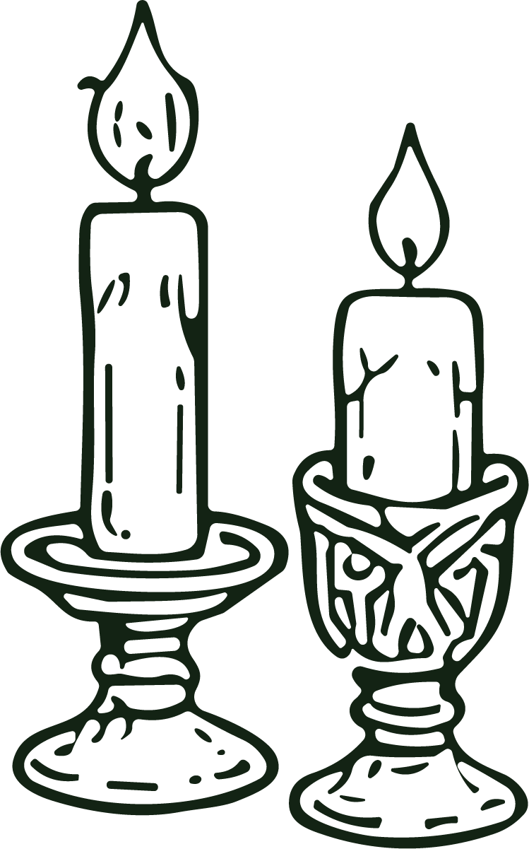 Lit Candles SVG Hand-Sketched Vector - Image 1