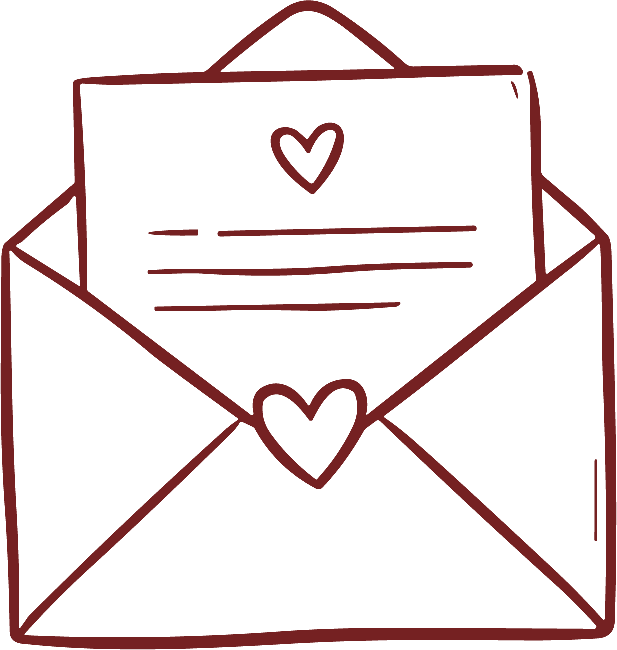 Love Letter Envelope SVG Sketchy Romance Vector - Image 1