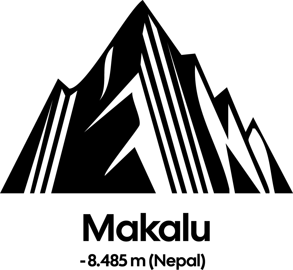 Makalu Mountain SVG Bold Silhouette Vector - Image 1