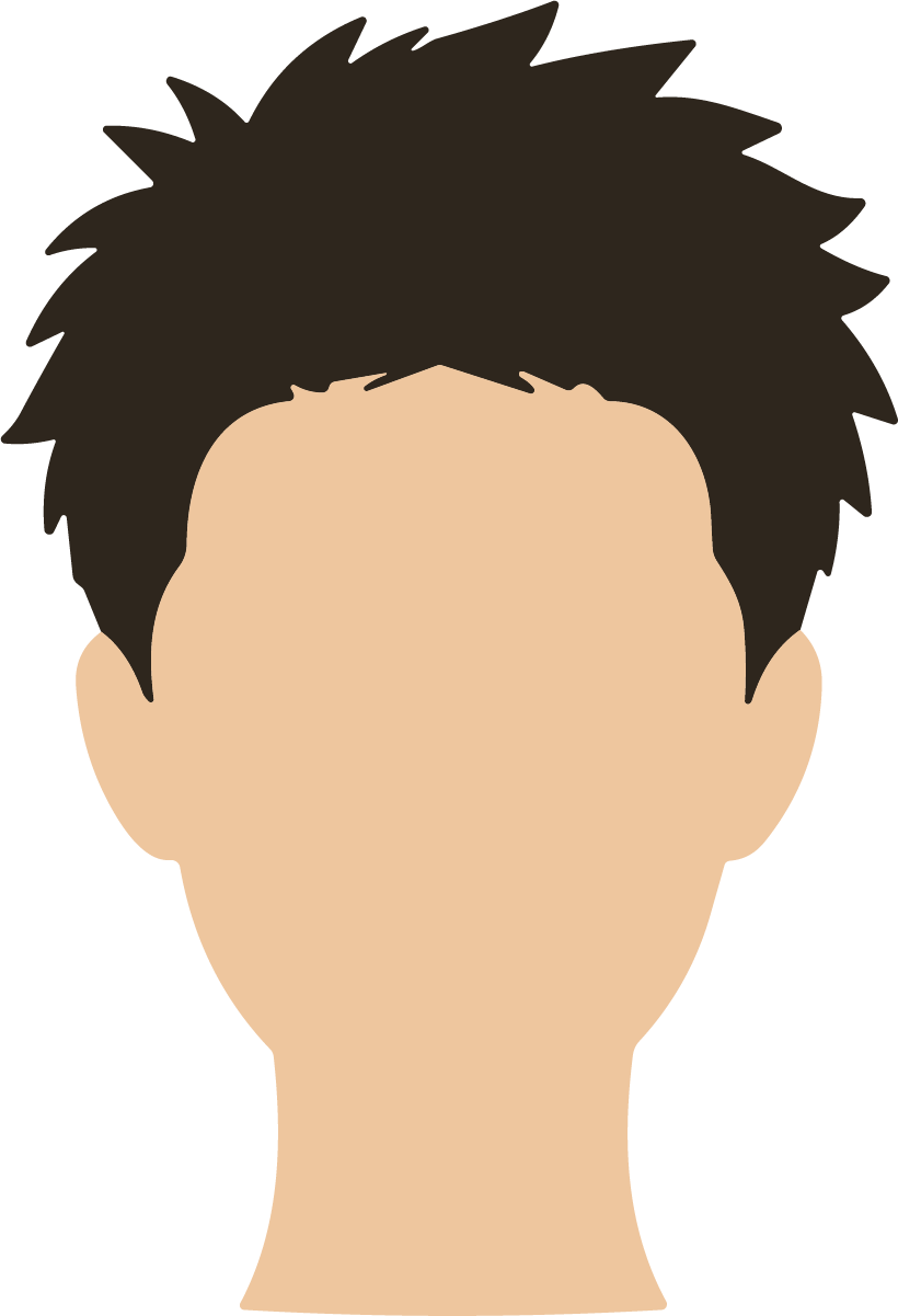 Male Face Avatar SVG Spiky Haired Vector - Image 1