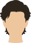 Male Face Avatar SVG Wavy Hair Vector