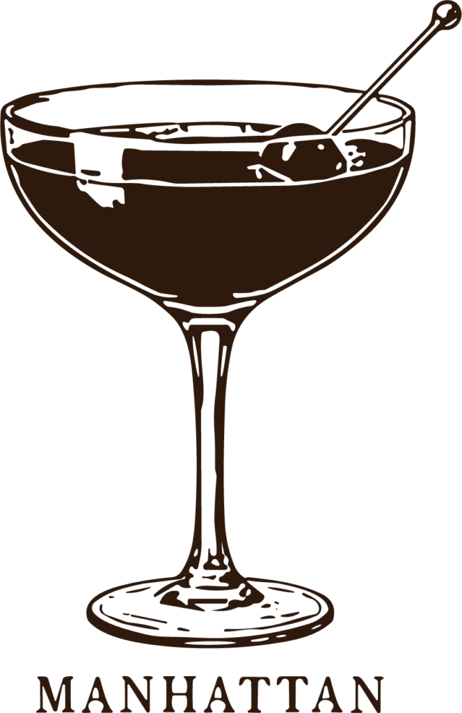 Manhattan Cocktail SVG Vintage Bar Etching Vector
