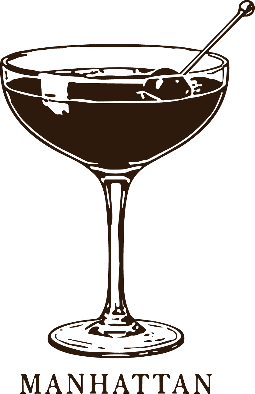 Manhattan Cocktail SVG Vintage Bar Etching Vector - Image 1