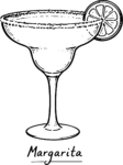 Margarita Cocktail SVG Hand-Sketched Bar Vector