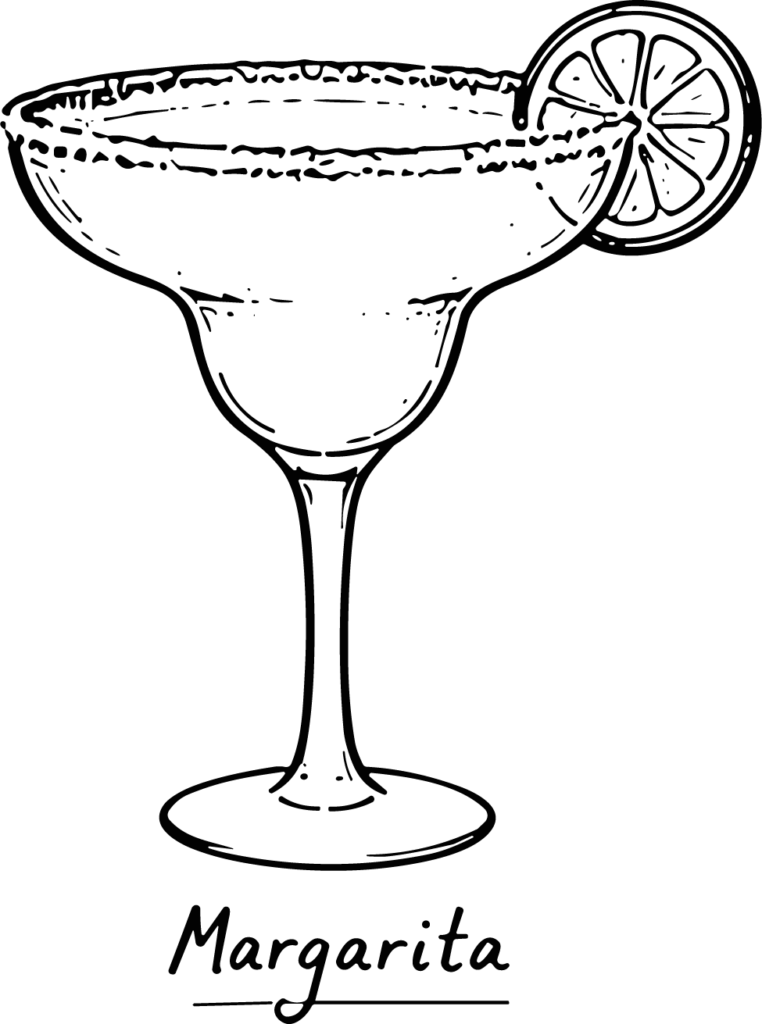 Margarita Cocktail SVG Hand-Sketched Bar Vector