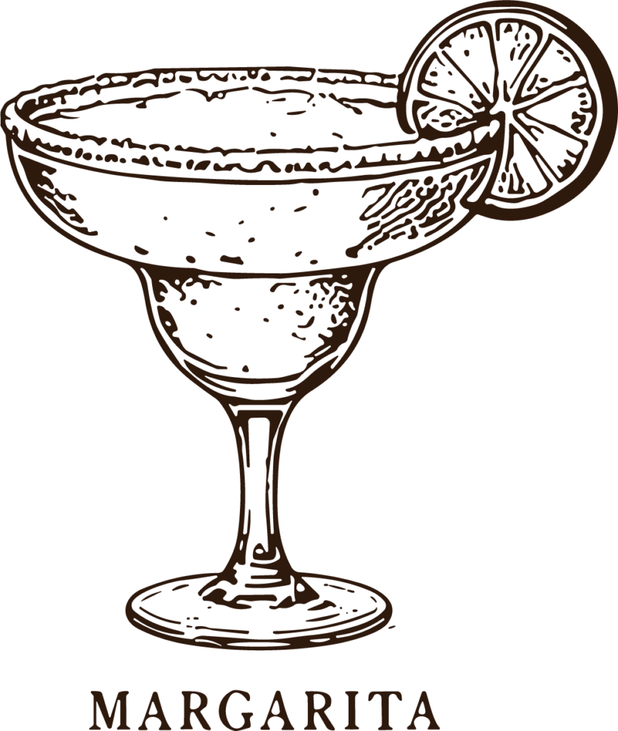 Margarita Cocktail SVG Sketchy Line Vector