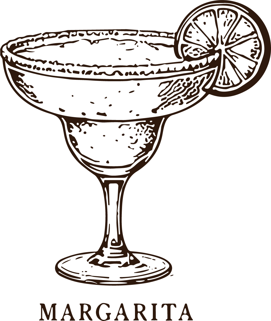 Margarita Cocktail SVG Sketchy Line Vector - Image 1