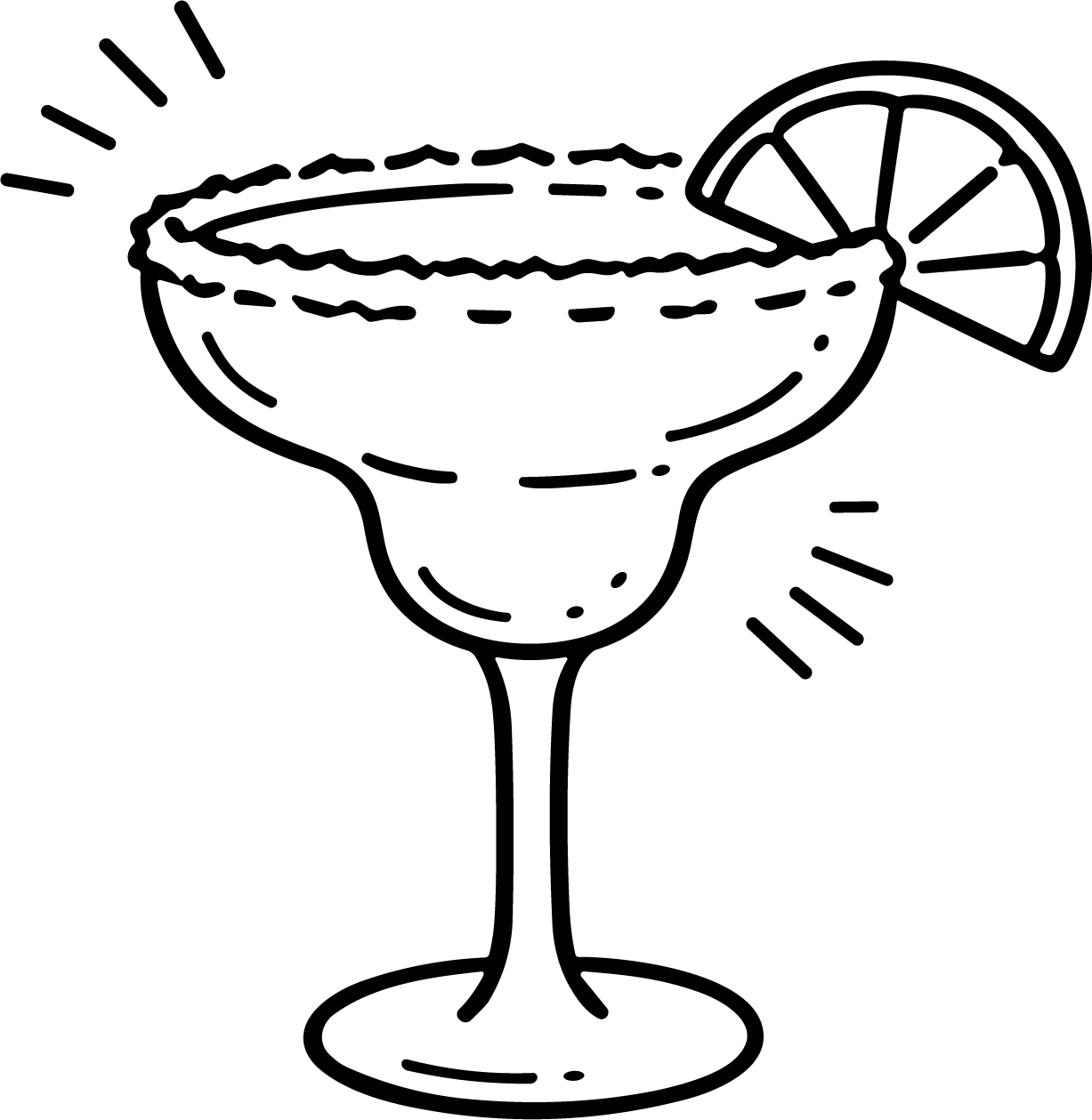 Margarita Glass SVG Sketchy Line Cocktail Vector - Image 1