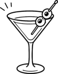 Martini Glass SVG Bold Outline Vector