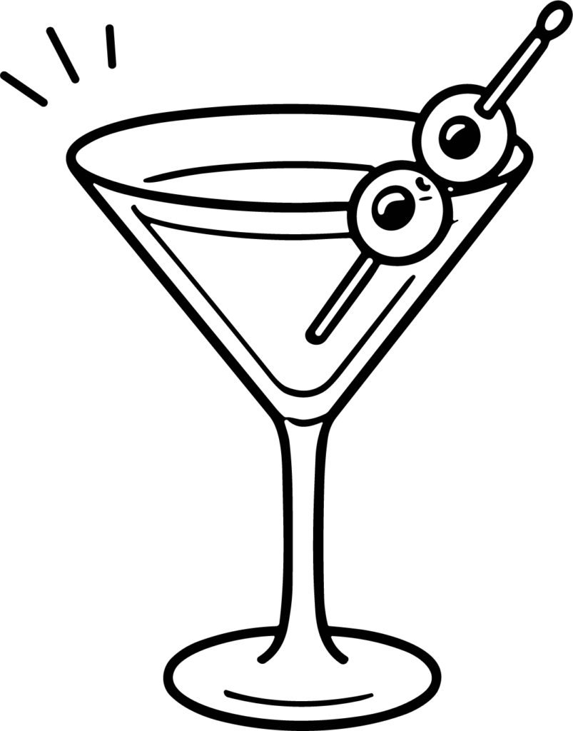 Martini Glass SVG Bold Outline Vector