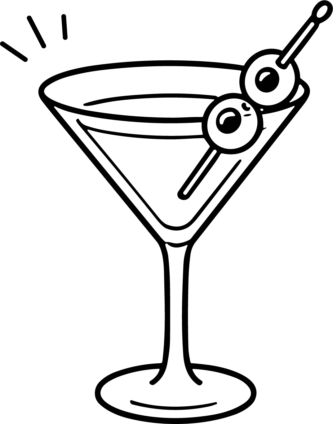 Martini Glass SVG Bold Outline Vector - Image 1
