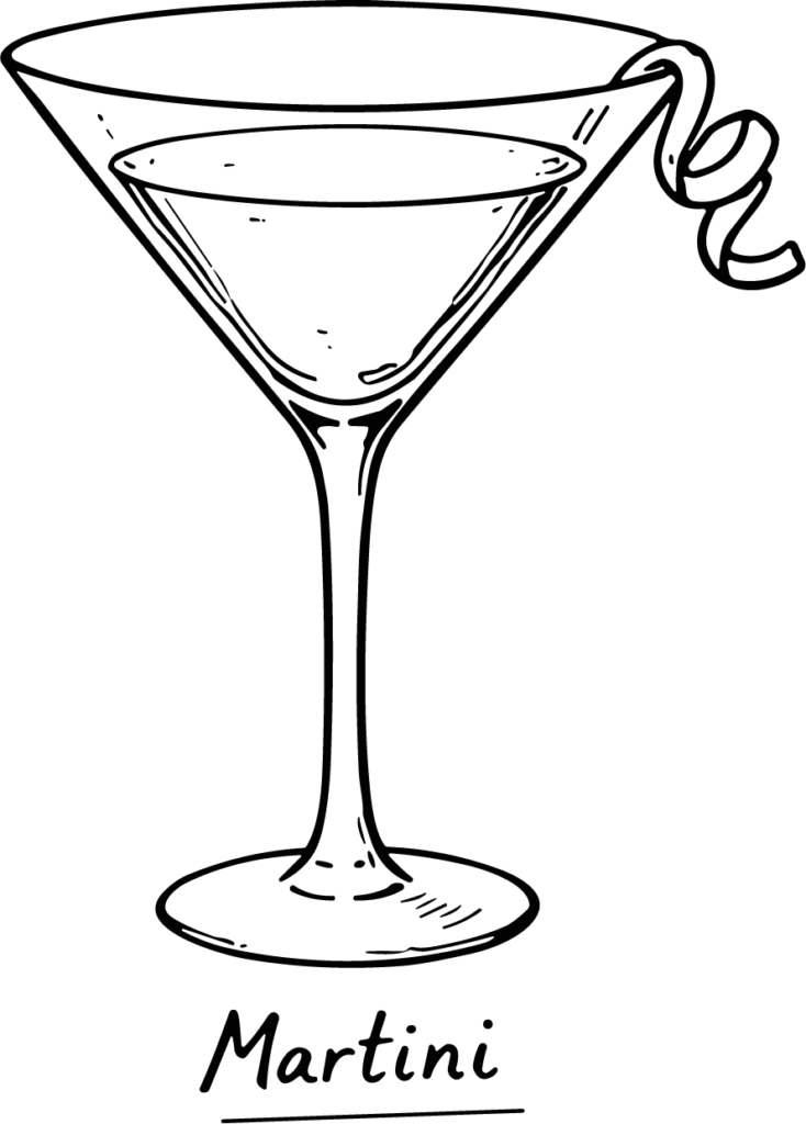 Martini Glass SVG Classic Bar Sketch Vector